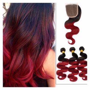 4×4 Wig Set Platinum Body Wave Ombre